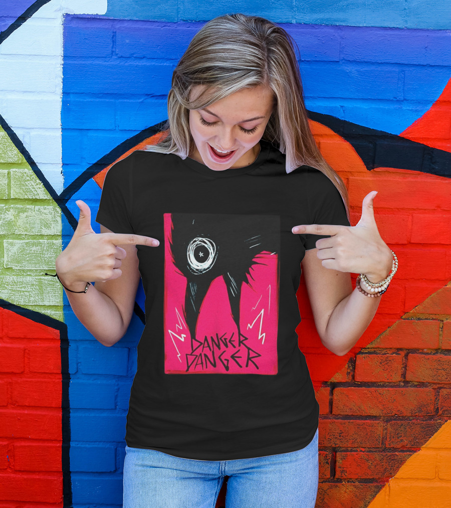Danger Danger Eerie Eye Dark Pink Lightning T-Shirt