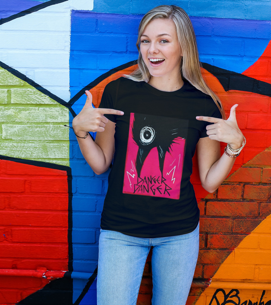 Danger Danger Eerie Eye Dark Pink Lightning T-Shirt