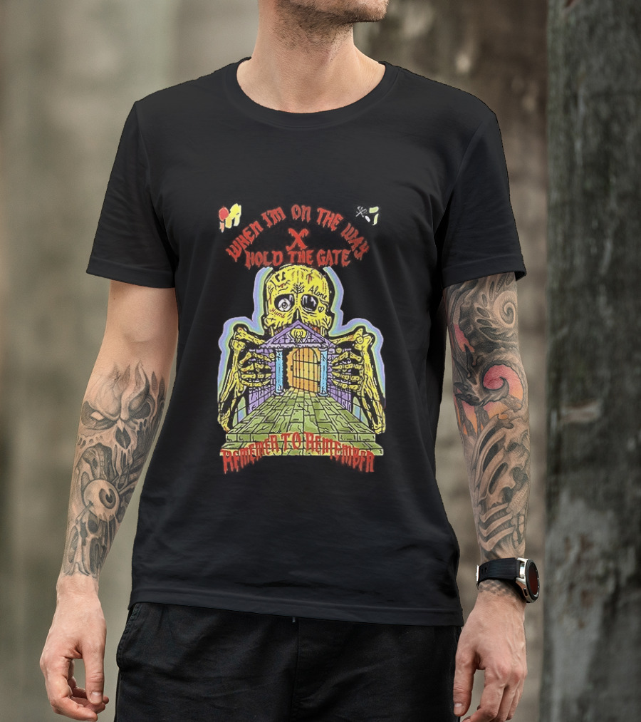 Kanye West When I'm On The Way Hold The Gate Skeleton At Doorway November To Remember T-Shirt
