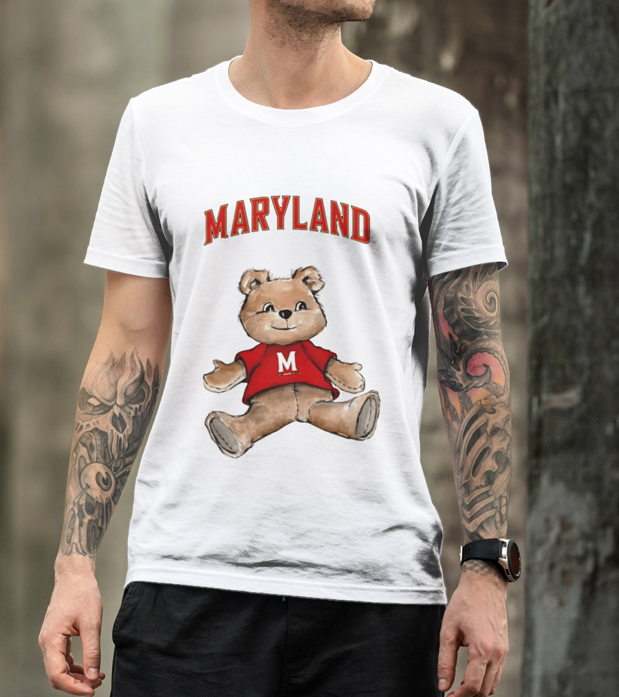 Maryland Terrapins Teddy Bear Cartoon M Sweater T-Shirt