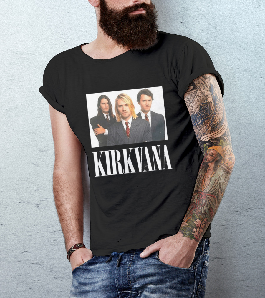 Kirkvana Charlie Kirk Nirvana Band Suits Image T-Shirt