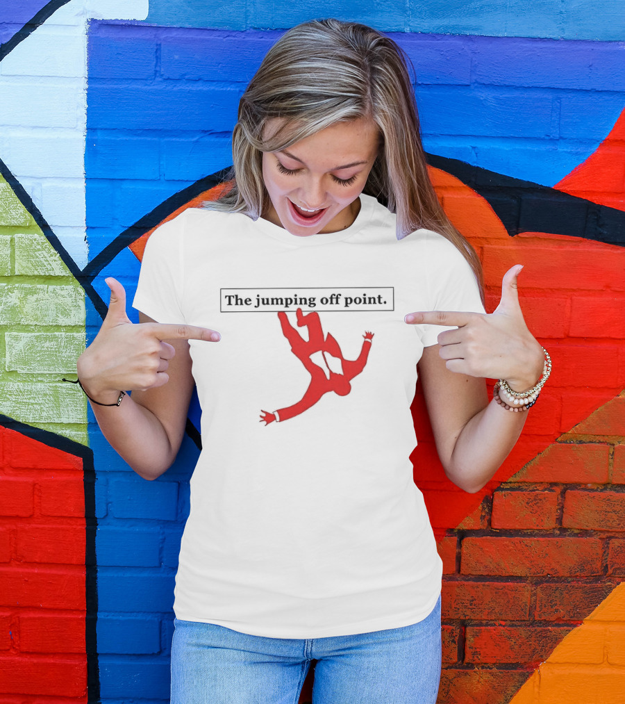 The Jumping Off Point Red Silhouette Skydiver T-Shirt