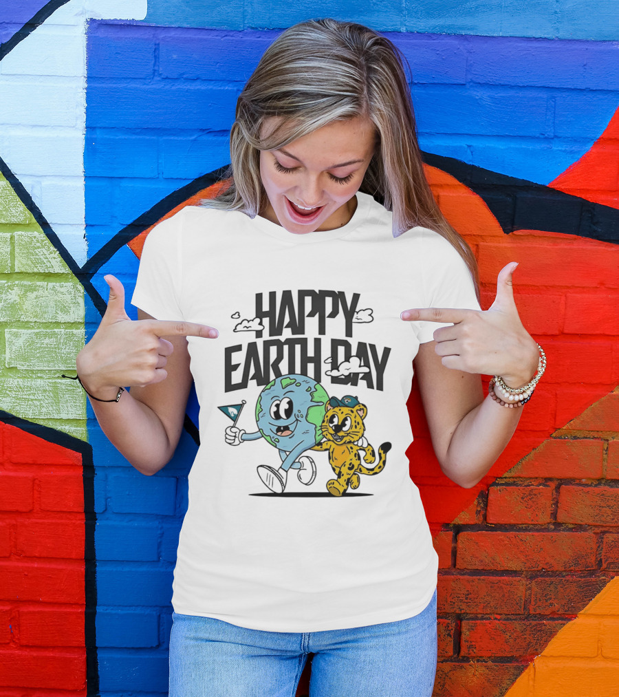 Jacksonville Jaguars Happy Earth Day Celebration With Earth And Jaguar T-Shirt