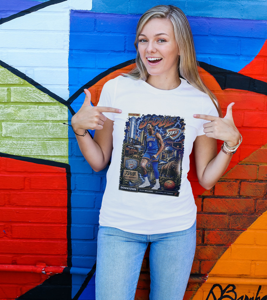 J Dub Oklahoma City Thunder Jalen Williams Downtown Comic OKC Basketball T-Shirt
