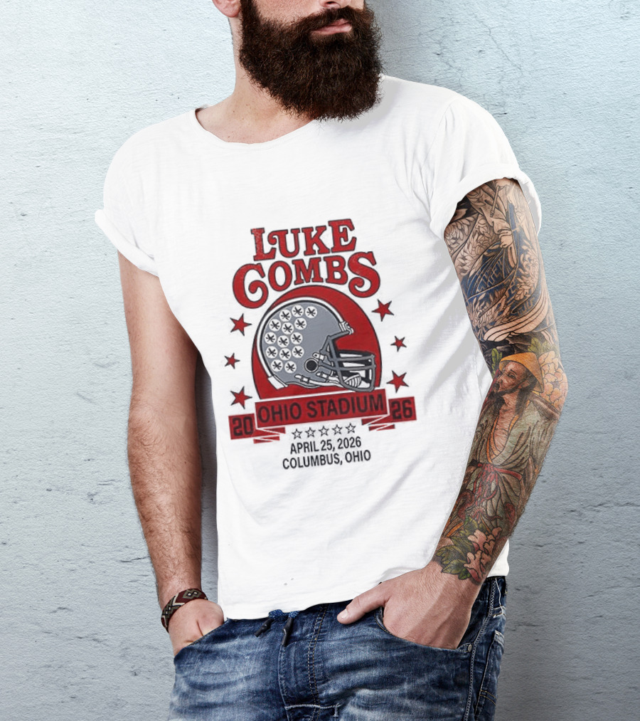 Luke Combs Ohio Stadium 2026 My Kinda Saturday Night Tour Buckeyes She Got The Best Of Me T-Shirt
