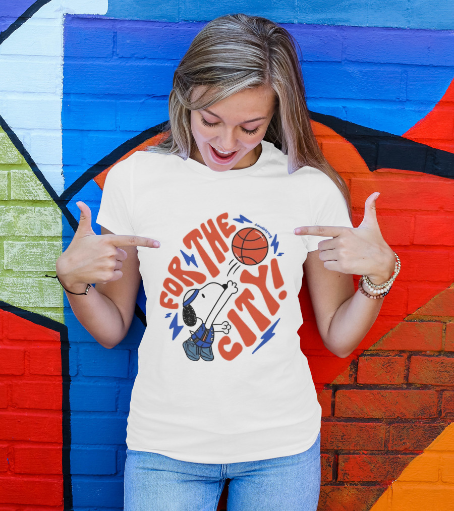 Snoopy For The City Oklahoma City Thunder Basketball T-Shirt