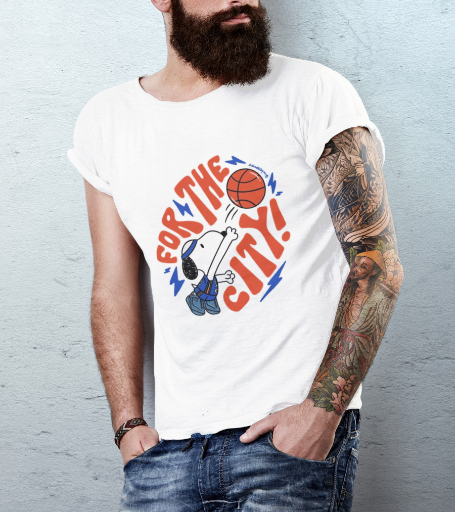 Snoopy For The City Oklahoma City Thunder Basketball T-Shirt
