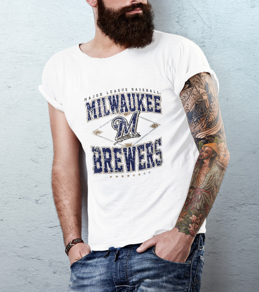 Milwaukee Brewers Major League Baseball Cooperstown M Diamond T-Shirt