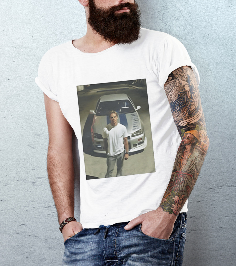 Paul Walker Nissan Skyline GT R R34 Fast And Furious Iconic Movie Car Scene T-Shirt