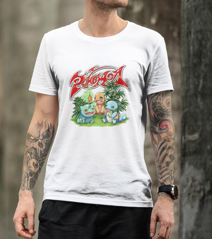 Pokémon Bulbasaur Charmander Squirtle Cannabis T-Shirt