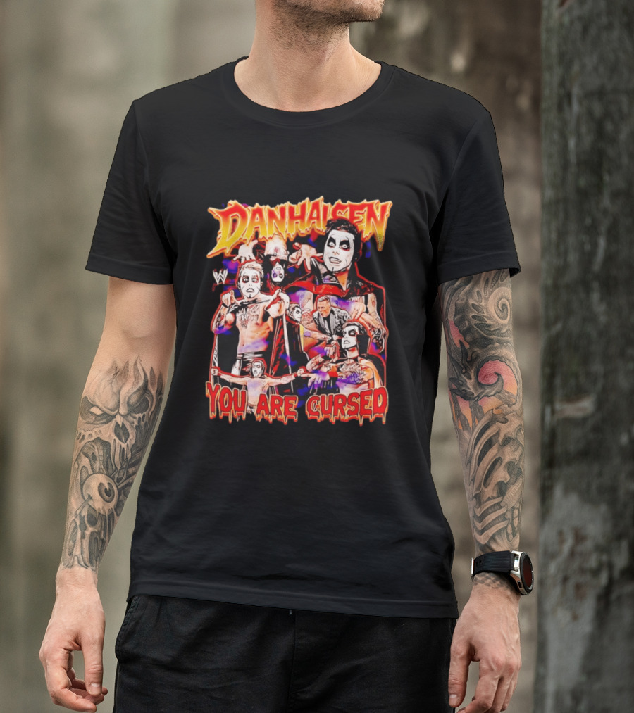 Danhausen WWE You Are Cursed Wrestling Montage Comic T-Shirt