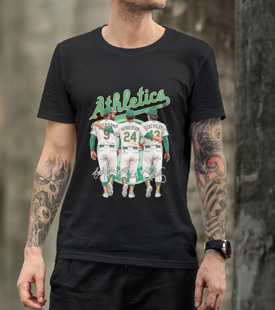 Rickey Henderson Reggie Jackson Dennis Eckersley Oakland Athletics Legends T-Shirt