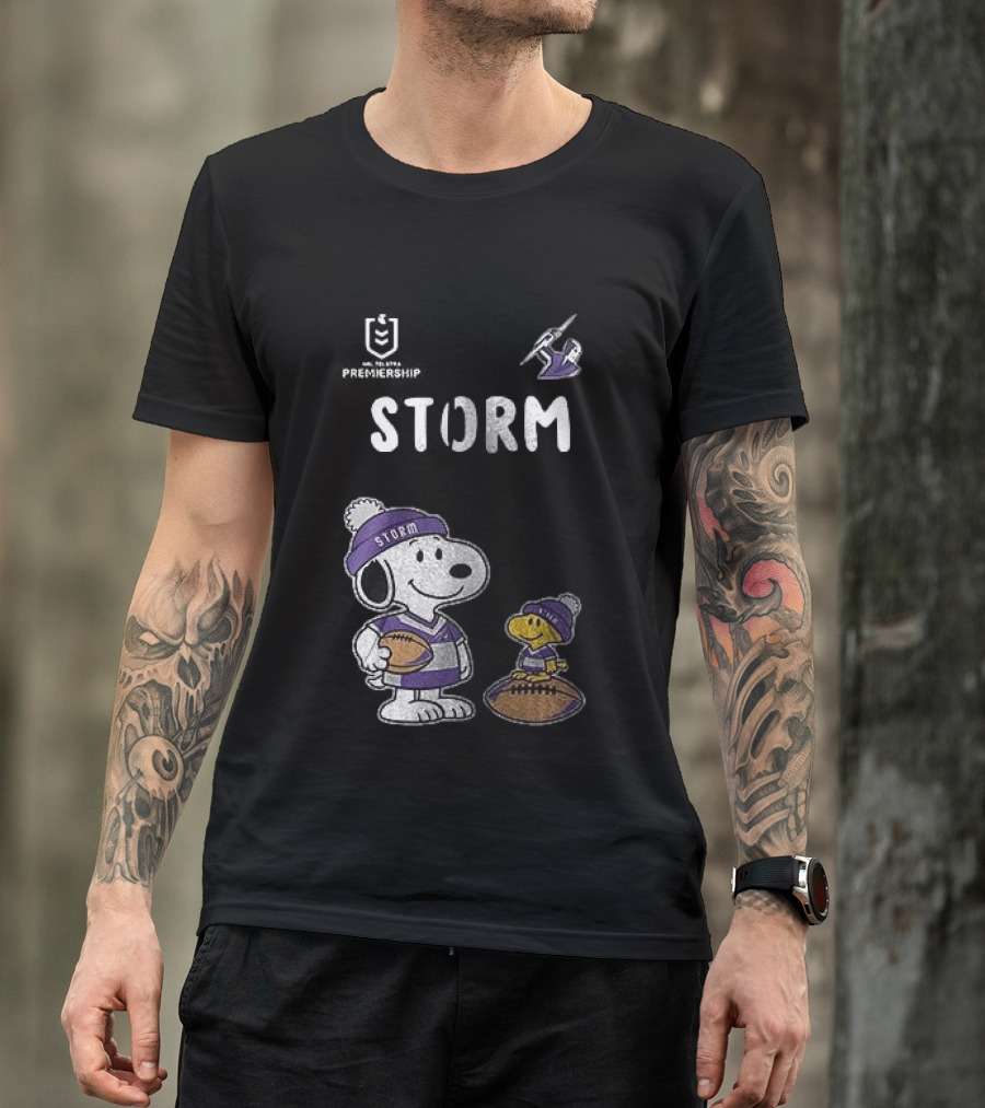 Melbourne Storm Peanuts Collaboration Snoopy Football Team Loyalty T-Shirt