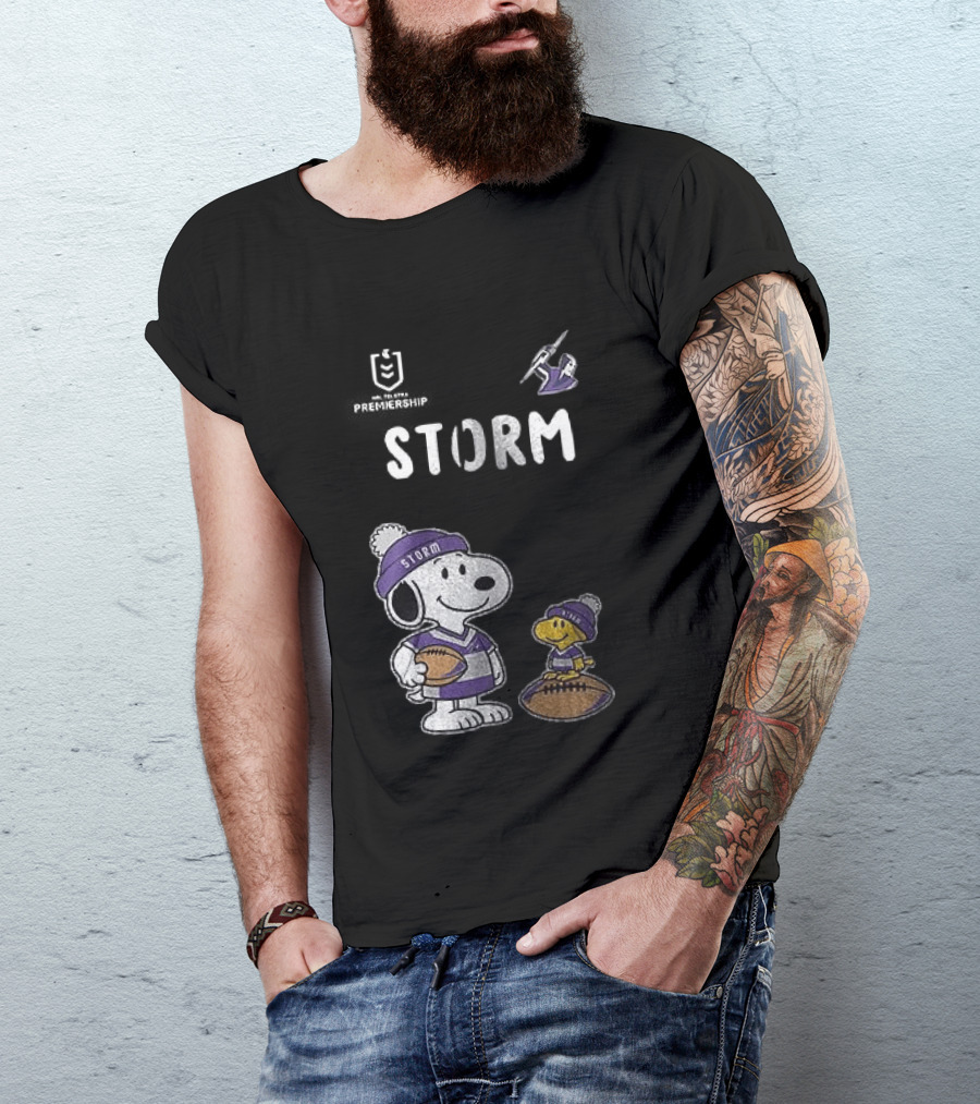 Melbourne Storm Peanuts Collaboration Snoopy Football Team Loyalty T-Shirt