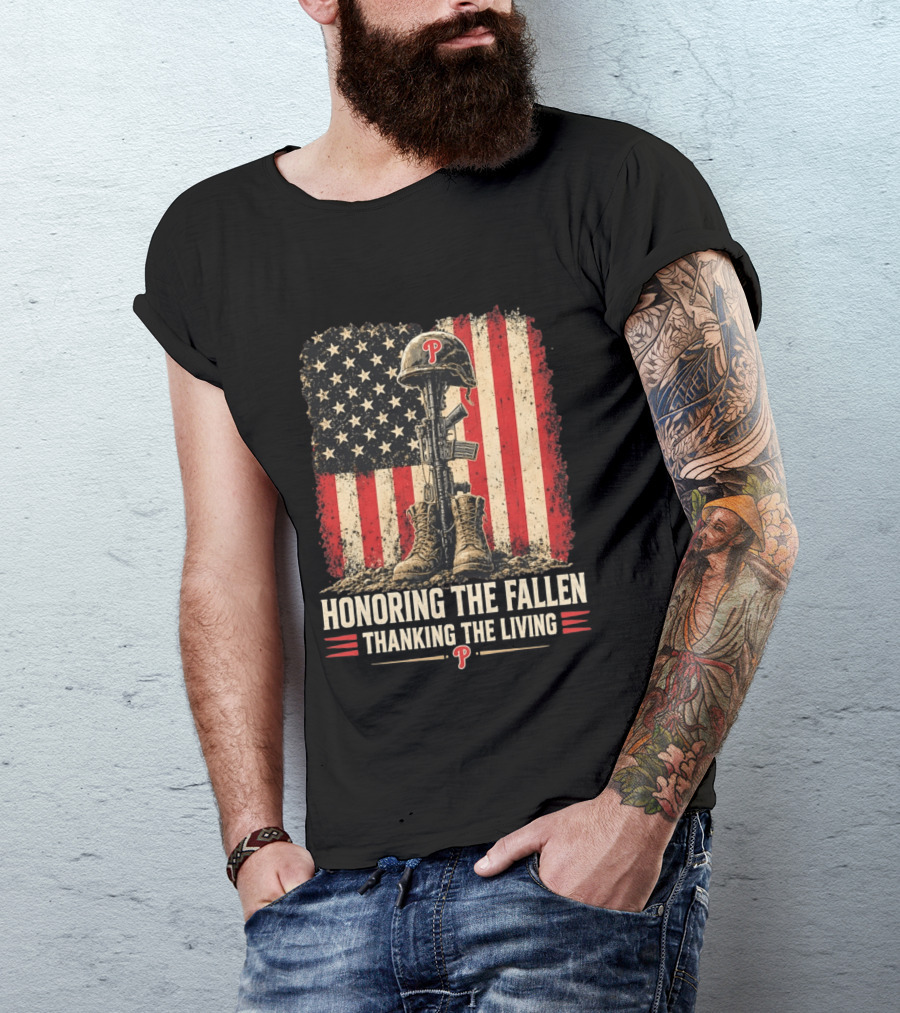 Philadelphia Phillies Honoring The Fallen Thanking The Living Armed Forces Day T-Shirt
