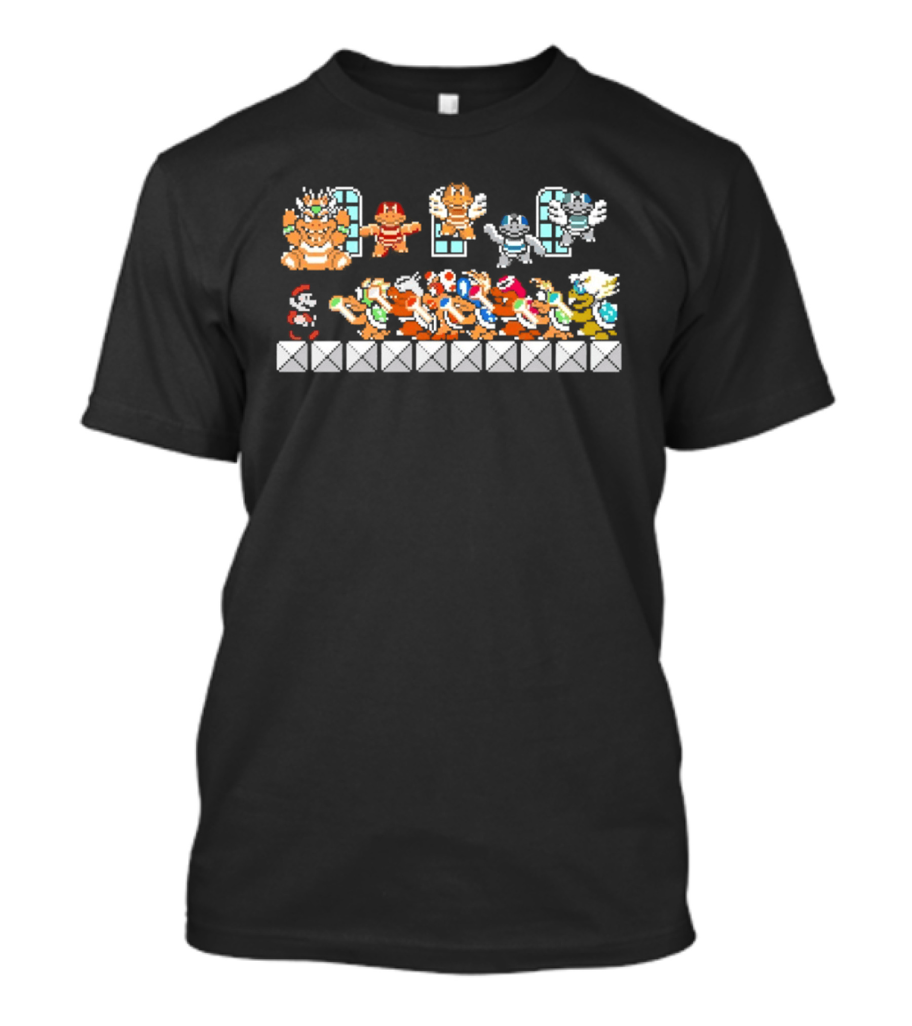 Super Mario 3 Koopalings Boss Battle Pixel T-Shirt