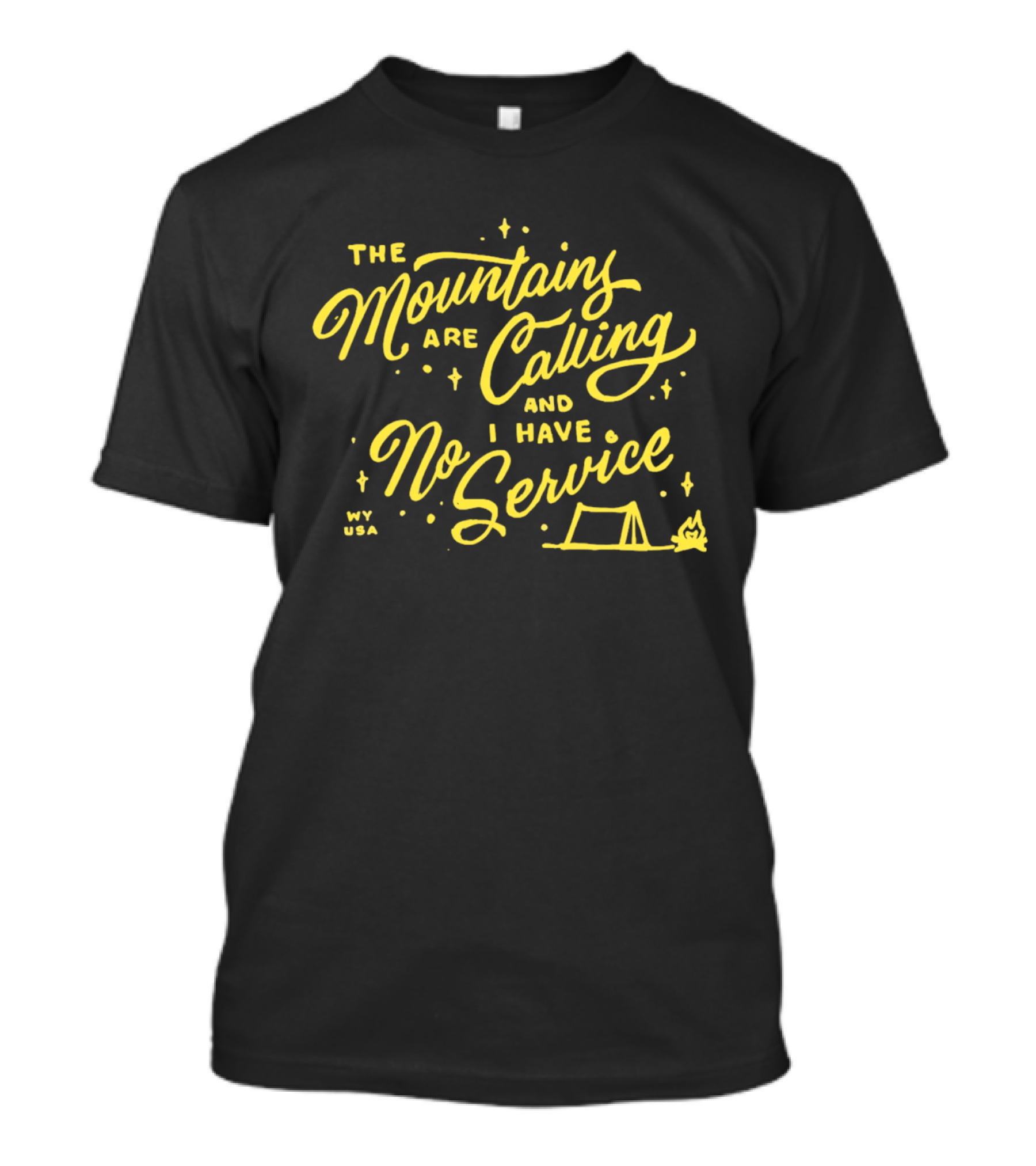 The Mountains Are Calling And I Have No Service Camping Adventure T-Shirt