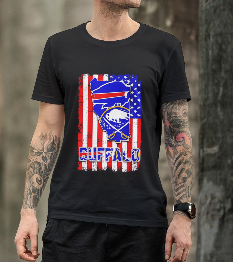 Buffalo Bills Sabres American Flag T-Shirt