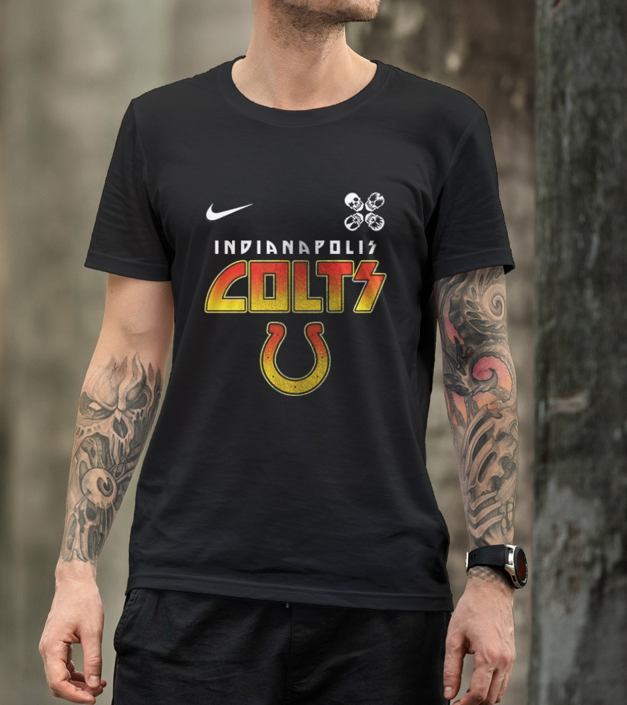 Indianapolis Colts Nike Rock And Roll Colts Logo Abbey Road T-Shirt