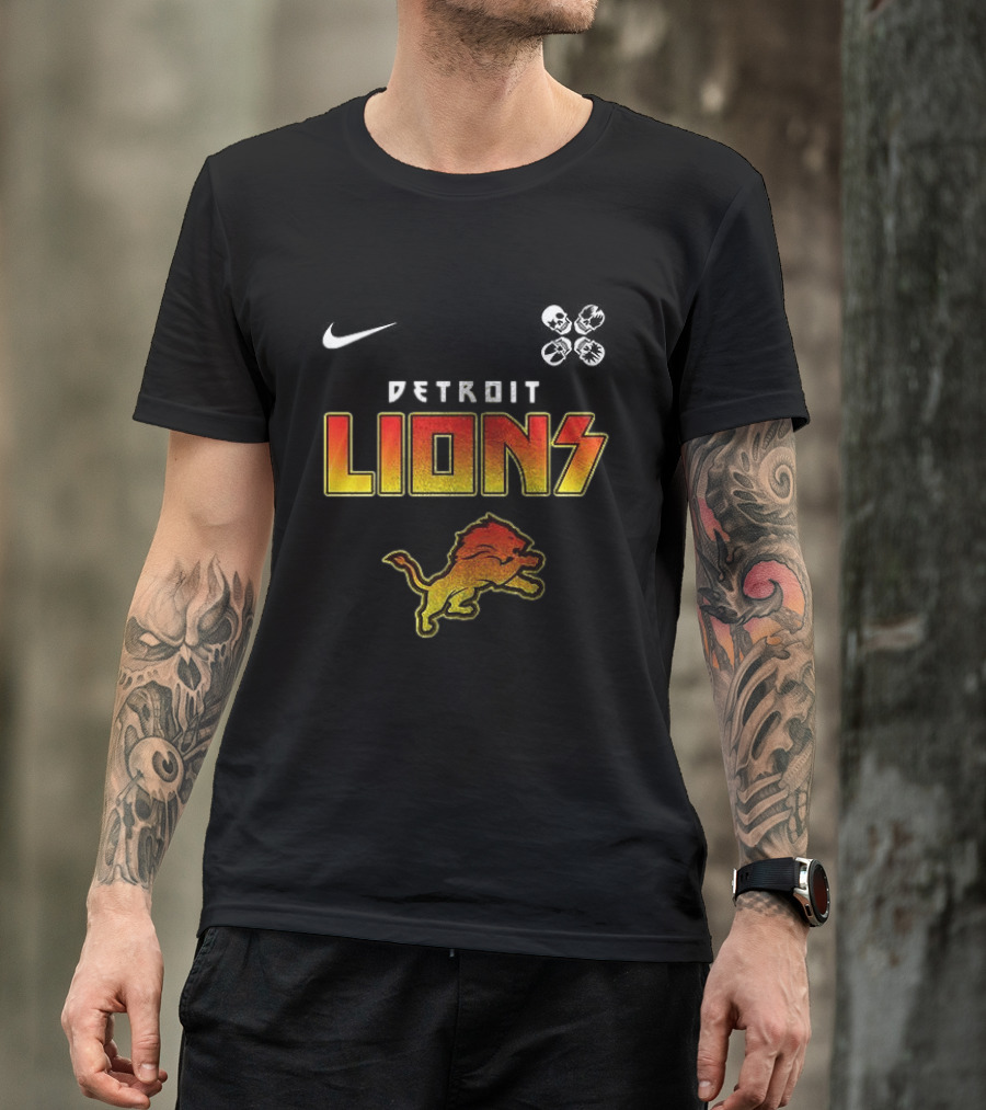 Detroit Lions Rock And Roll All Nite Abbey Road Nike T-Shirt