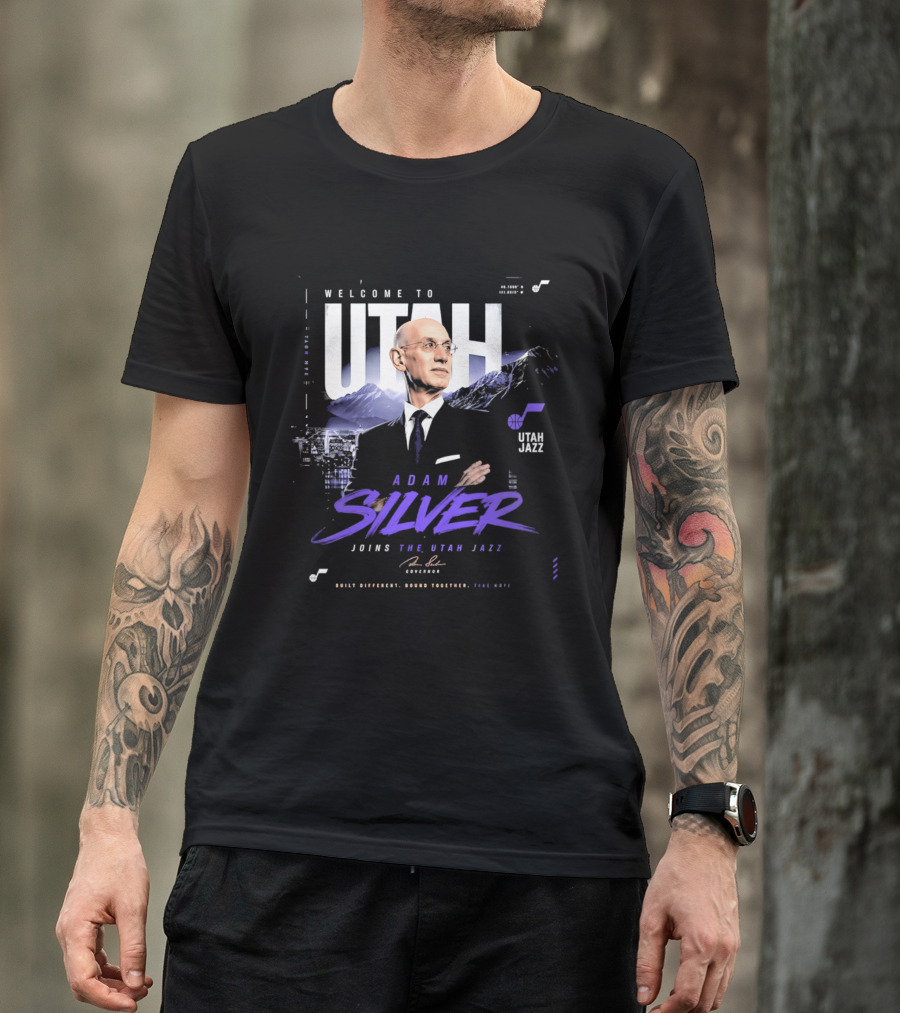 Welcome To Utah Jazz Adam Silver Joins Built Different Bound Together Take Note T-Shirt