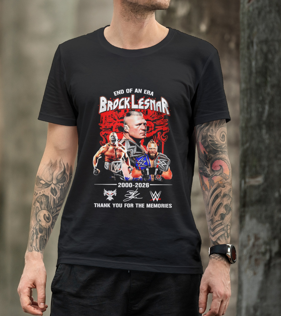 End Of An Era Brock Lesnar 2000 2026 WWE Thank You For The Memories T-Shirt
