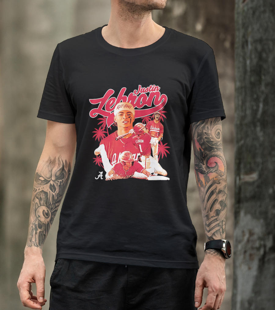 Justin Lebron Alabama Baseball Keep Going Collage T-Shirt