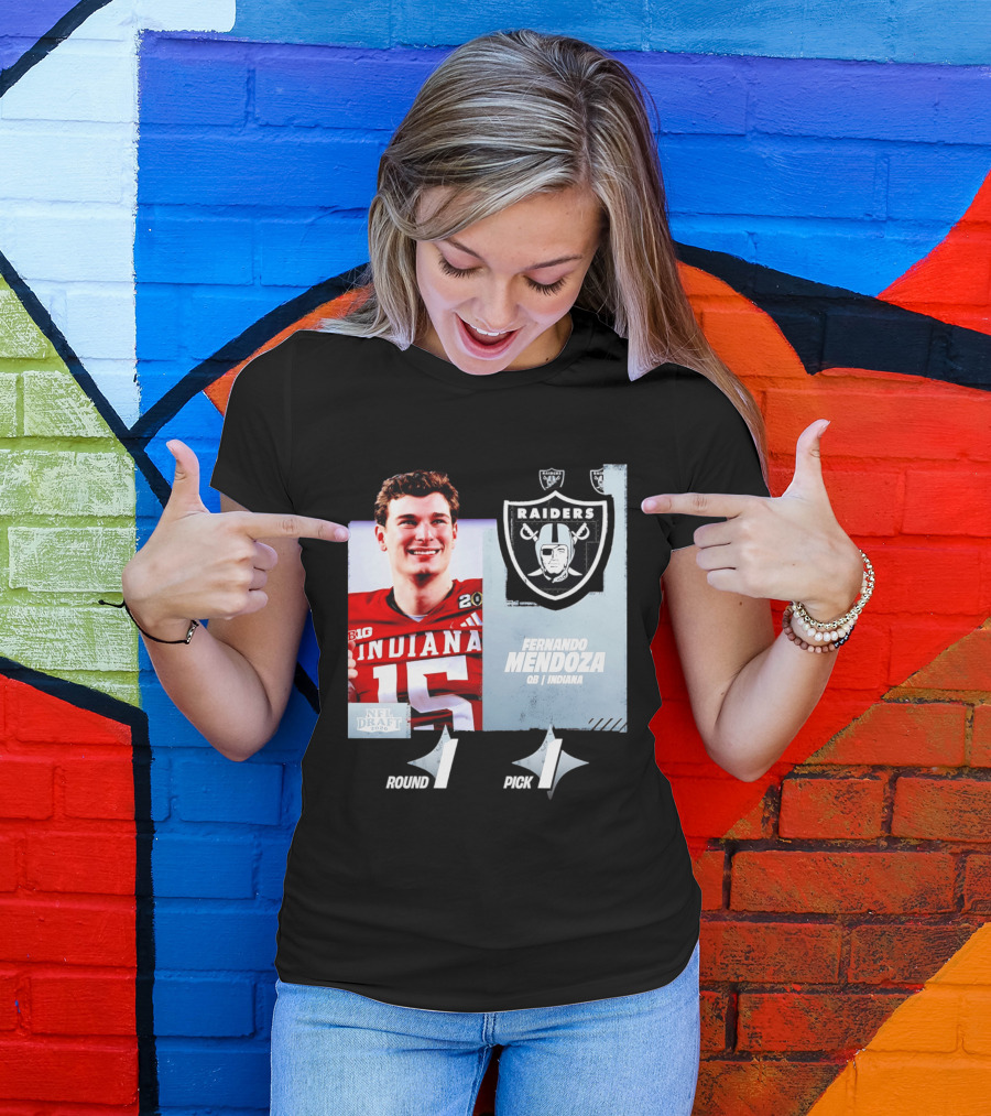 Fernando Mendoza QB Indiana Las Vegas Raiders NFL Draft 2026 Round 1 Pick 1 T-Shirt