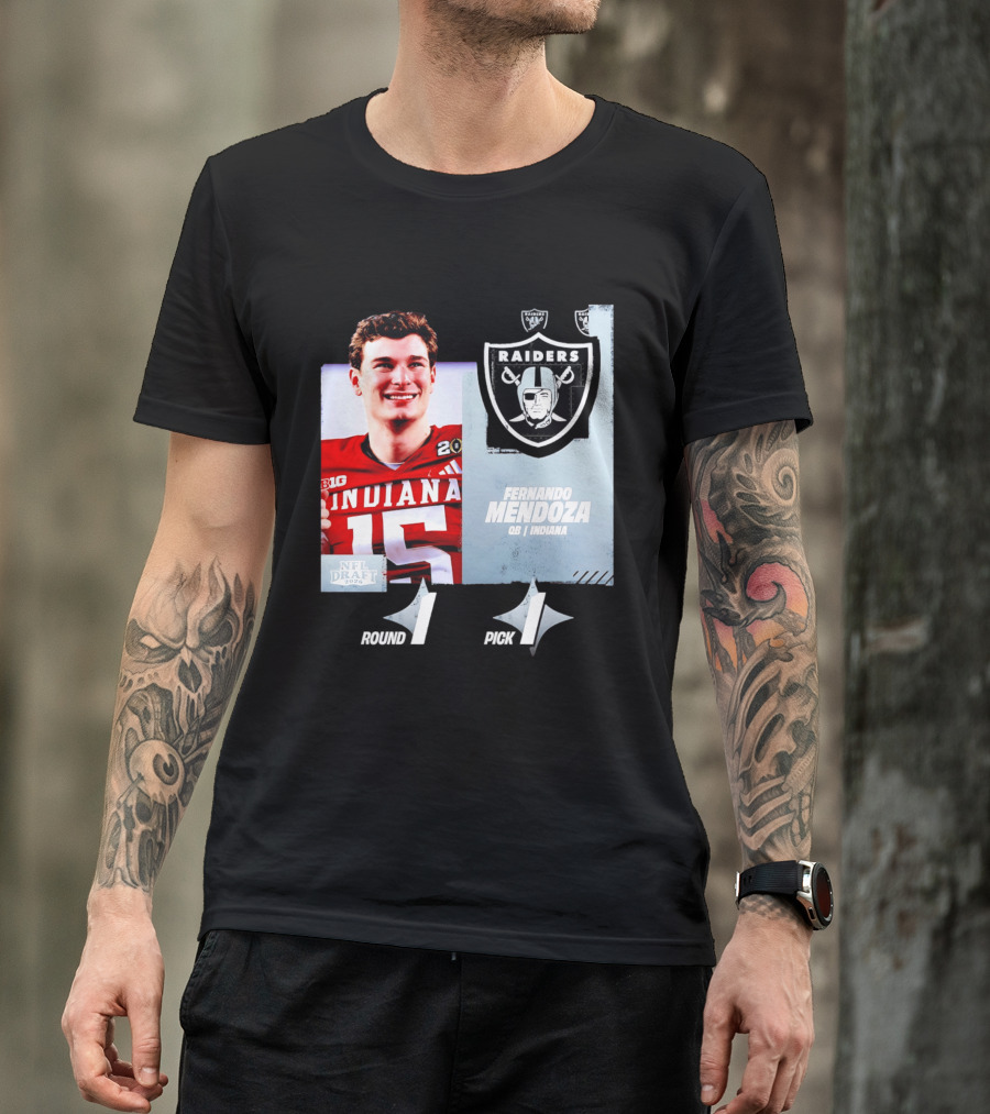 Fernando Mendoza QB Indiana Las Vegas Raiders NFL Draft 2026 Round 1 Pick 1 T-Shirt