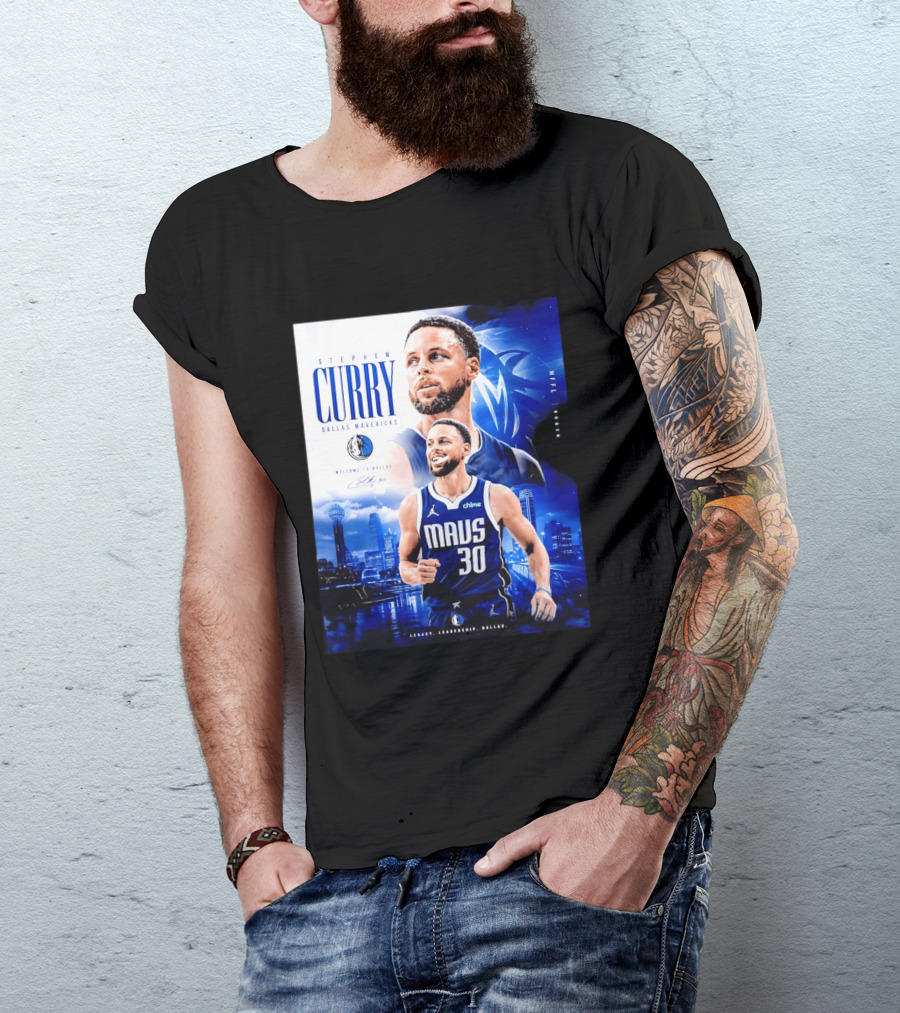 Stephen Curry Dallas Mavericks Welcome To Dallas Legacy Leadership Mavs 30 T-Shirt