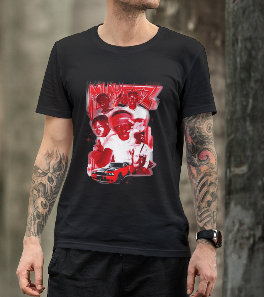 Muyeez Red Dodge Challenger Car Scene T-Shirt