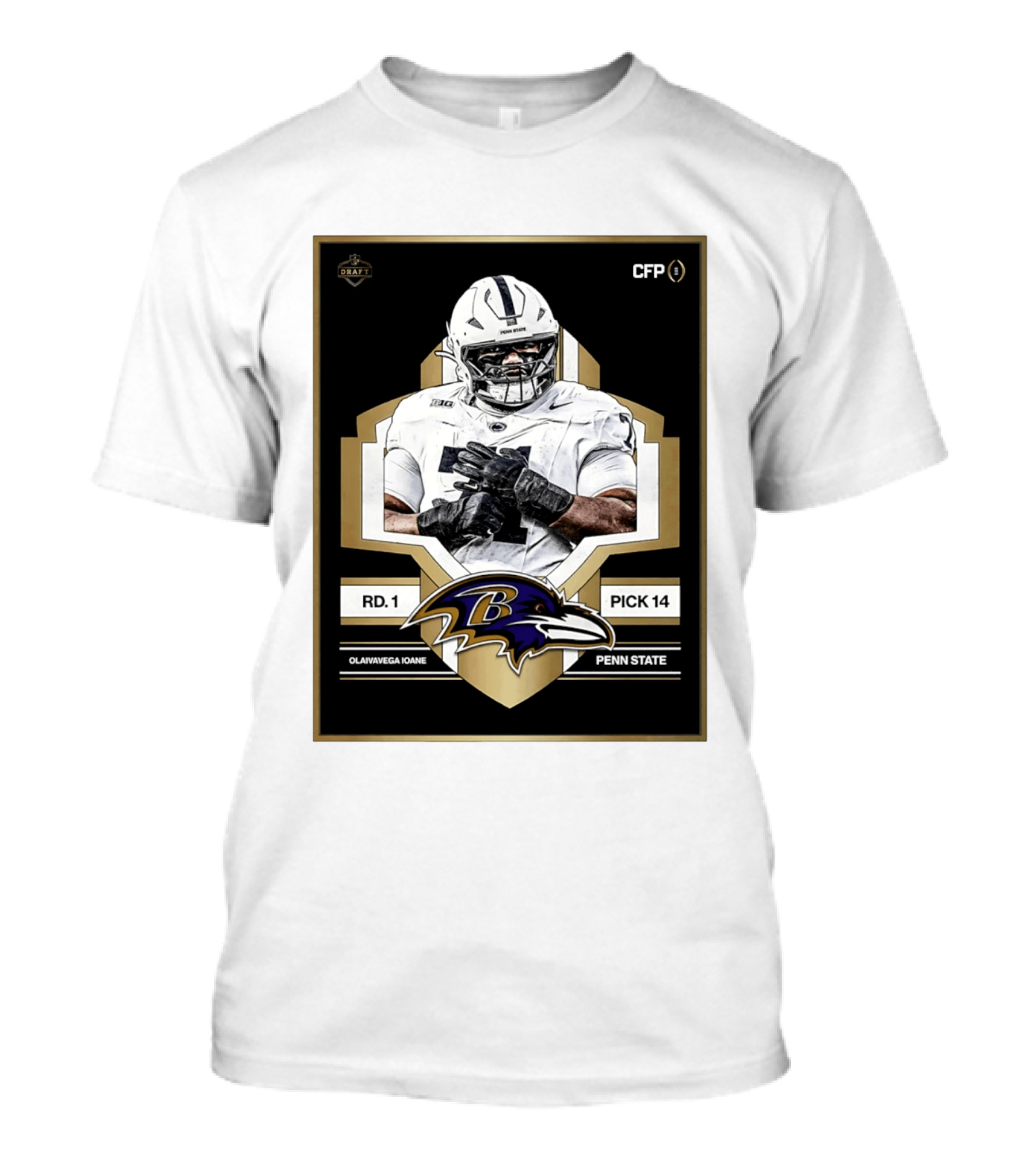Baltimore Ravens Round 1 Pick 14 Penn State Olaivavega Ioane Draft 2026 T-Shirt