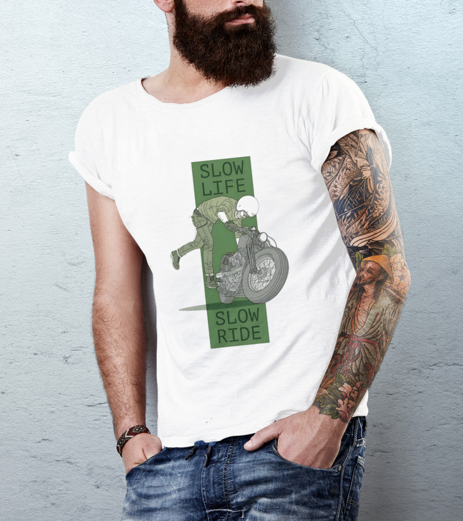 Biker Slow Life Slow Ride Motorcycle Adventure T-Shirt