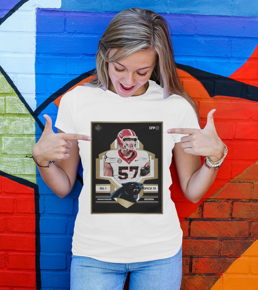 Georgia Monroe Freeling Pick 19 Carolina Panthers CFP Draft Round 1 T-Shirt