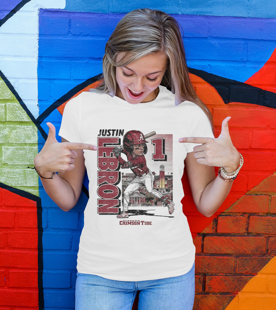 Justin Lebron Alabama Crimson Tide Swing Caricature 1 T-Shirt
