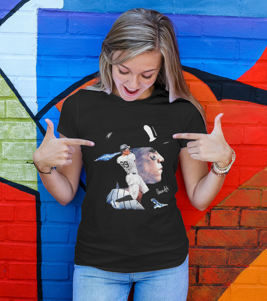 Aaron Judge New York Yankees Baseball Comic Art Jersey Number 99 T-Shirt