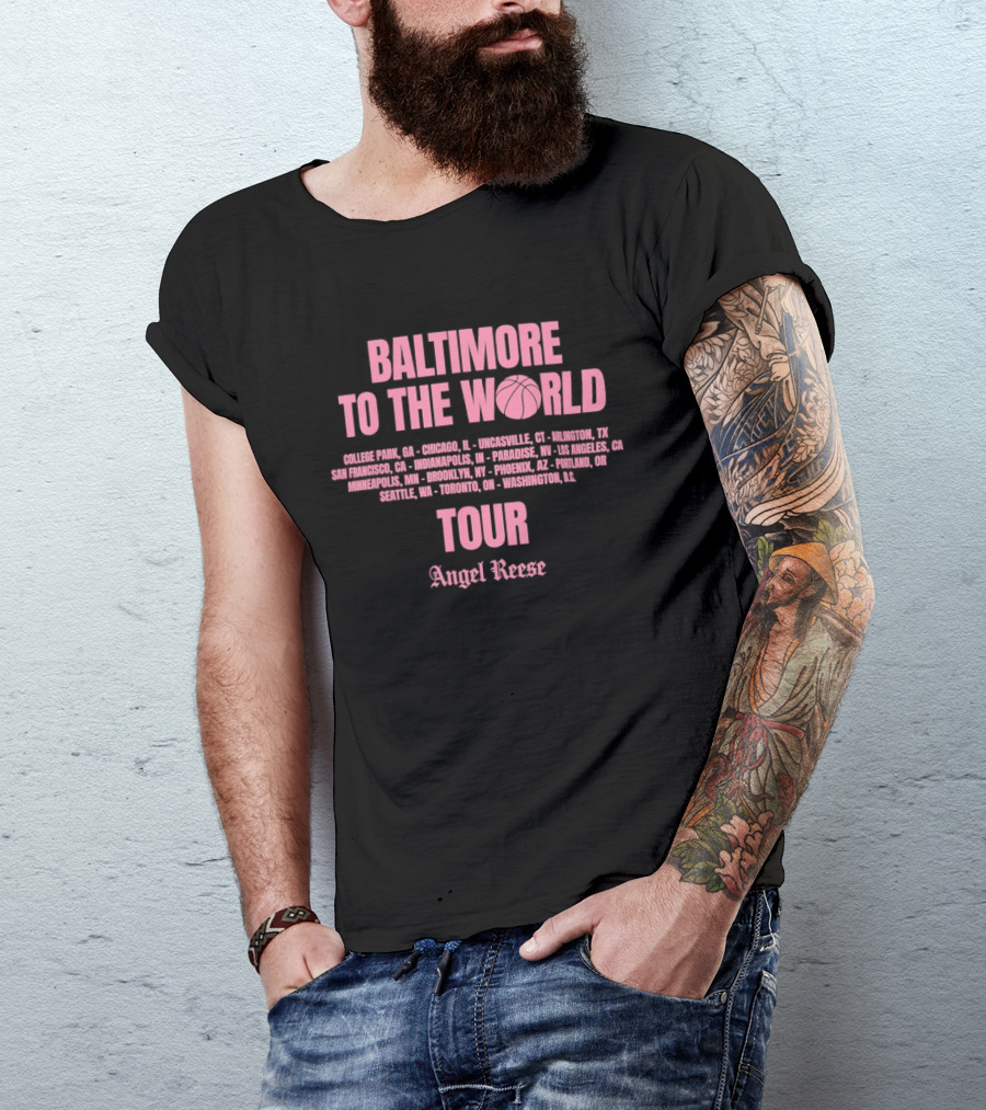 Baltimore To The World Tour Angel Reese Chicago Sky T-Shirt