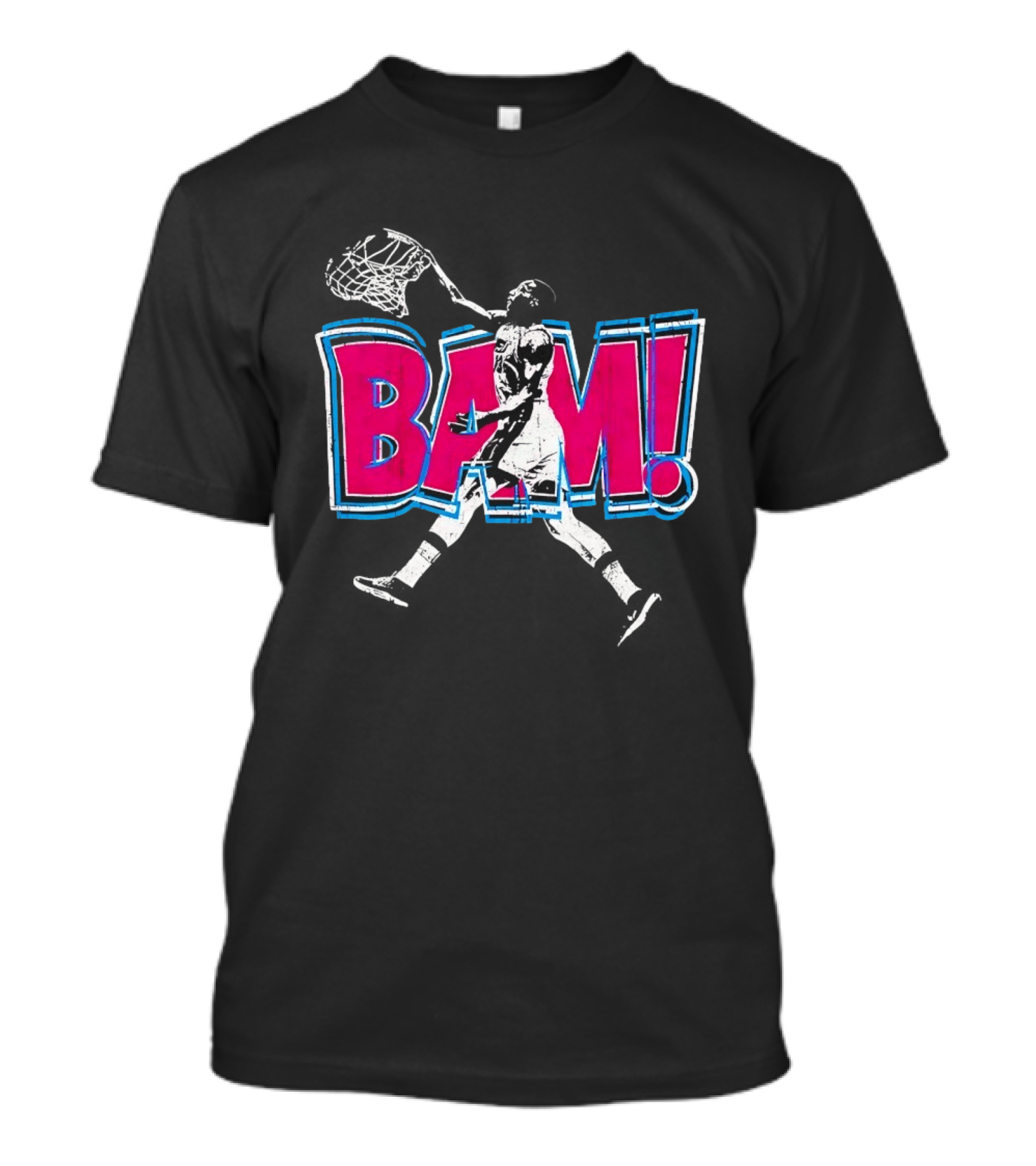 Bam Miami Heat Basketball Player Action Comic T-Shirt