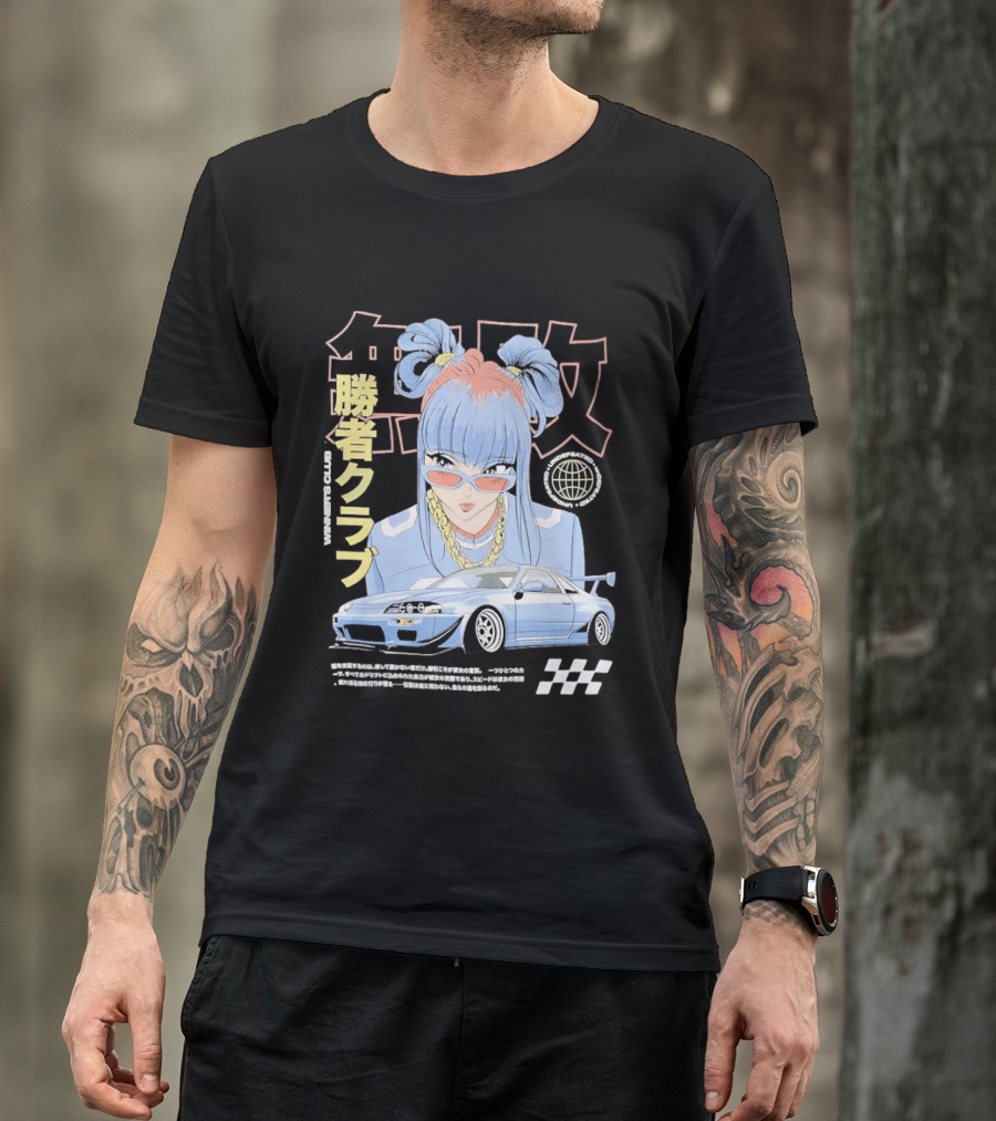 Piko Chan Nissan Skyline GT R Racing Club Anime Style Undefeated Winners T-Shirt