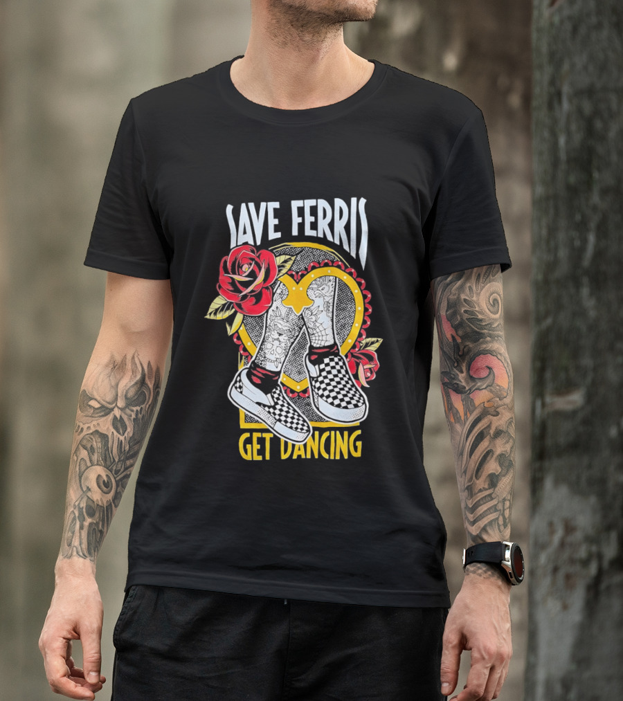 Save Ferris Get Dancing Checkered Shoes Rose T-Shirt