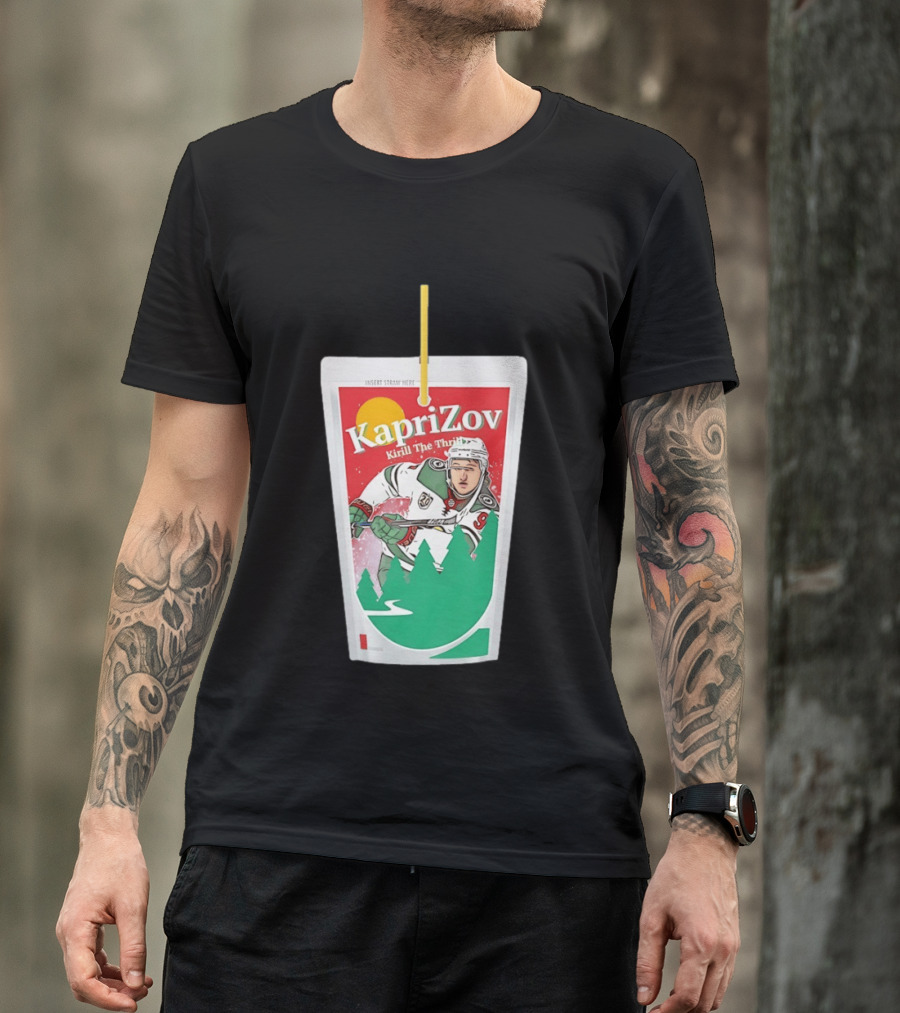Kaprizov Kirill The Thrill Minnesota Wild Juice Box Hockey T-Shirt