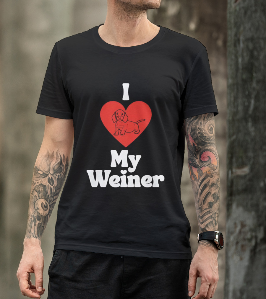 I Heart My Weiner Dachshund Love T-Shirt