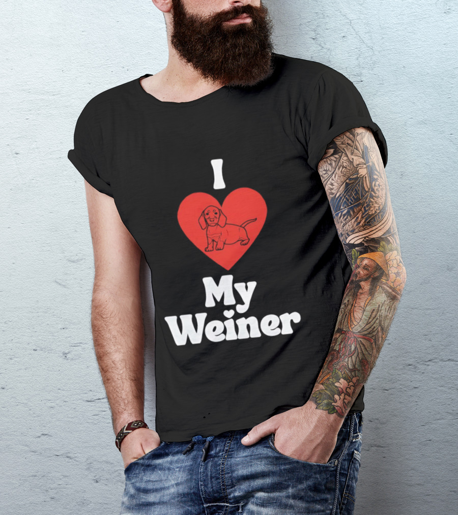 I Heart My Weiner Dachshund Love T-Shirt