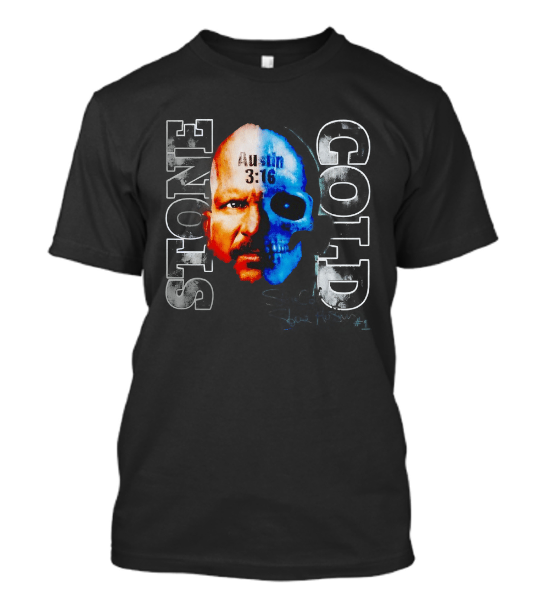Stone Cold Steve Austin 3:16 Two Face Skull Snow Wash T-Shirt