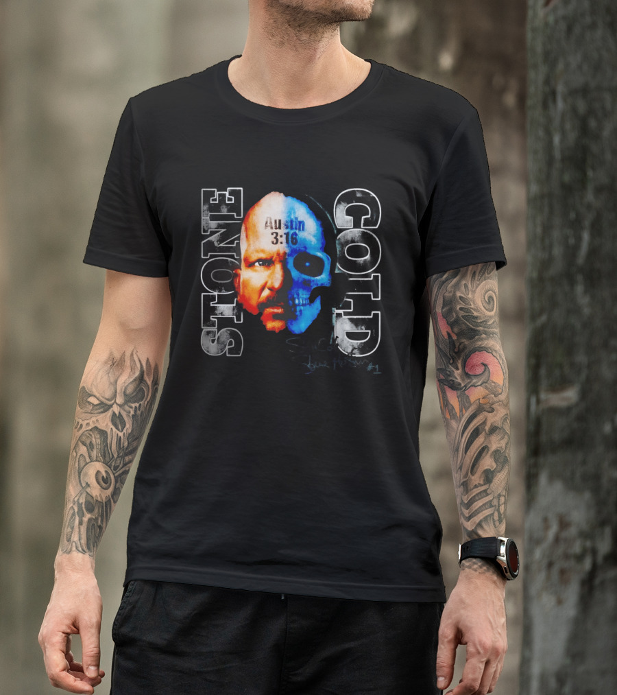 Stone Cold Steve Austin 3:16 Two Face Skull Snow Wash T-Shirt