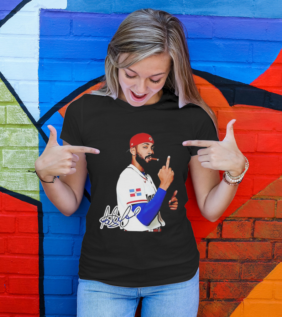 Fernando Tatis Jr San Diego Padres Smoking Middle Finger Dominican Jersey T-Shirt