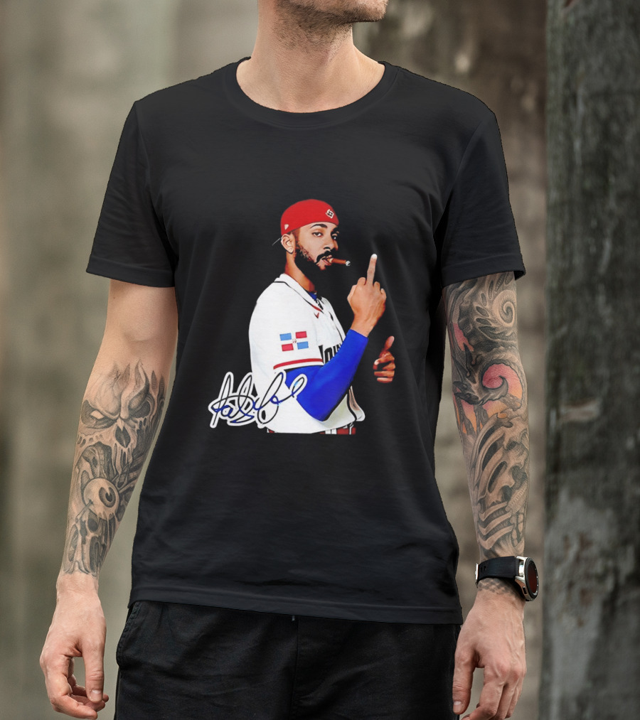 Fernando Tatis Jr San Diego Padres Smoking Middle Finger Dominican Jersey T-Shirt
