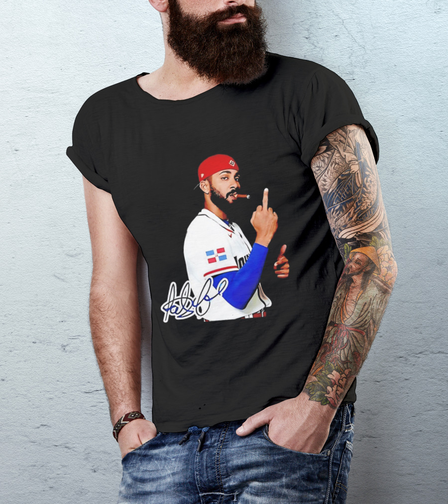 Fernando Tatis Jr San Diego Padres Smoking Middle Finger Dominican Jersey T-Shirt
