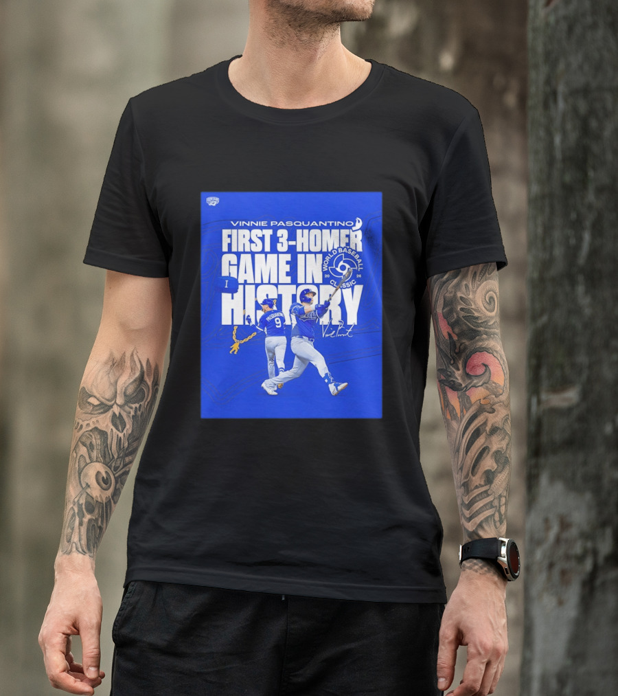 Vinnie Pasquantino First 3 Homer Game World Baseball Classic 2026 History T-Shirt