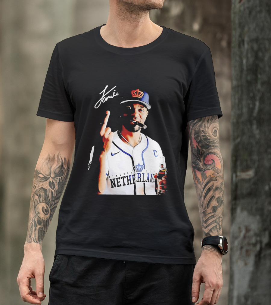 Xander Bogaerts Netherlands Baseball Smoking Gesture Middle Finger T-Shirt